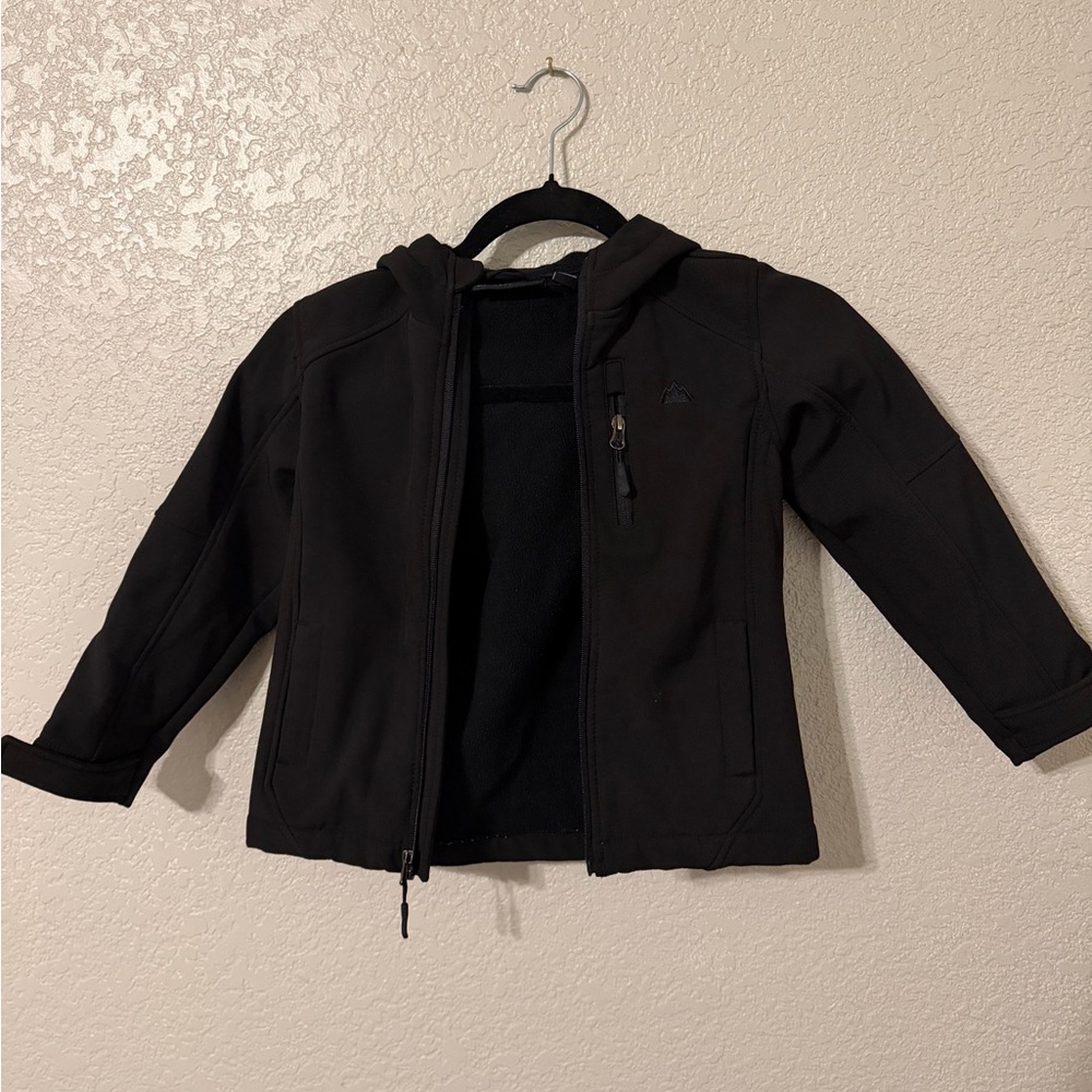 Kids Black Hooded Jacket